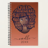 Bevordering van zwarte vrouwen, koperen bruin planner (Voorkant)