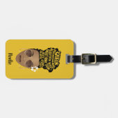 Bevordering van zwarte vrouwen, Natural Hair Bun,  Bagagelabel (Voorkant horizontaal)