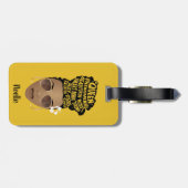 Bevordering van zwarte vrouwen, Natural Hair Bun,  Bagagelabel (Achterkant horizontaal)