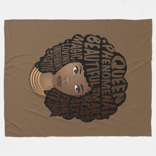 Bevordering van zwarte vrouwen, natuurlijk haar, b fleece deken (Voorkant (Horizontaal))