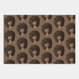 Bevordering van zwarte vrouwen, natuurlijk haar, b inpakpapier vel