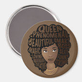 Bevordering van zwarte vrouwen, natuurlijk haar, b magneet (Voorkant / Achterkant)