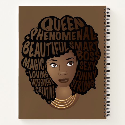 Bevordering van zwarte vrouwen, natuurlijk haar, b notitieboek (Achterkant)