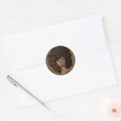 Bevordering van zwarte vrouwen, natuurlijk haar, b ronde sticker (Envelop)