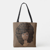 Bevordering van zwarte vrouwen, natuurlijk haar, b tote bag (Achterkant)