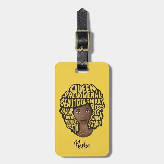 Bevordering van zwarte vrouwen, natuurlijk haar | bagagelabel (Voorkant verticaal)