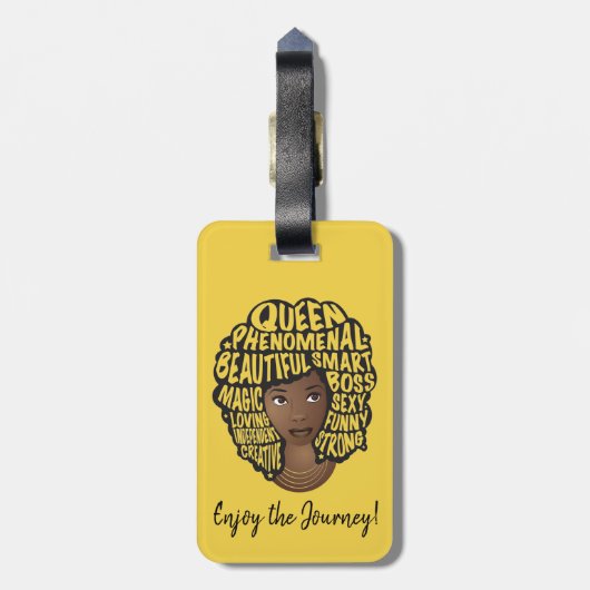 Bevordering van zwarte vrouwen, natuurlijk haar | bagagelabel (Achterkant verticaal)