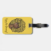 Bevordering van zwarte vrouwen, natuurlijk haar |  bagagelabel (Achterkant horizontaal)