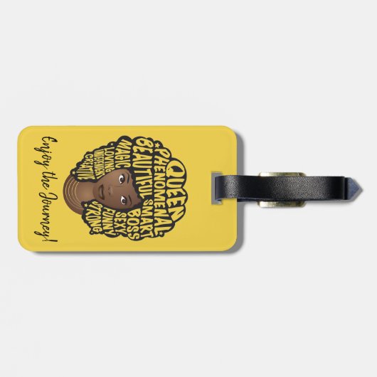 Bevordering van zwarte vrouwen, natuurlijk haar | bagagelabel (Achterkant horizontaal)