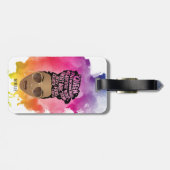 Bevordering van zwarte vrouwen, natuurlijk haar, W Bagagelabel (Achterkant horizontaal)