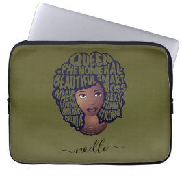 Bevordering van zwarte vrouwen, Olijfgroen Laptop Sleeve