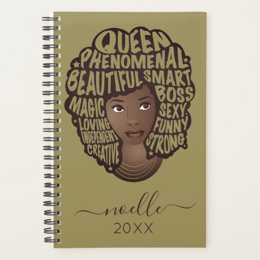 Bevordering van zwarte vrouwen, Olijfgroen Planner (Voorkant)