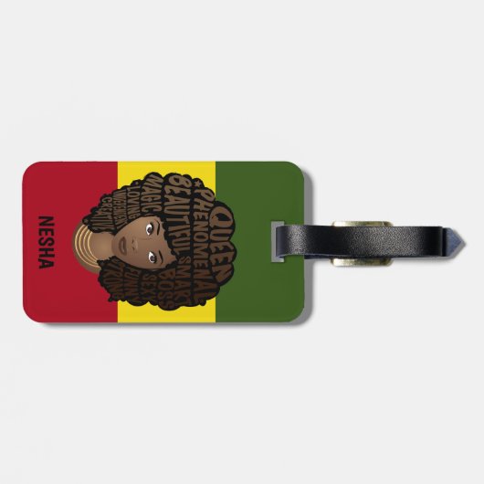 Bevordering van zwarte vrouwen, rode gele groene s bagagelabel (Achterkant horizontaal)