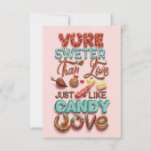 Bevredig uw zoete tand met liefde - Onweerstaanbaa Bedankkaart (Voorkant)