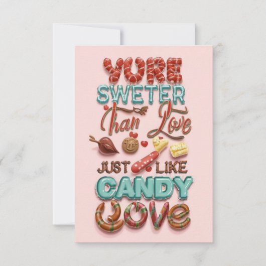 Bevredig uw zoete tand met liefde - Onweerstaanbaa Bedankkaart (Voorkant)