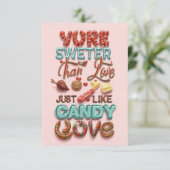 Bevredig uw zoete tand met liefde - Onweerstaanbaa Bedankkaart (Staand voorkant)