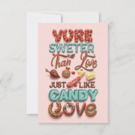 Bevredig uw zoete tand met liefde - Onweerstaanbaa Bedankkaart