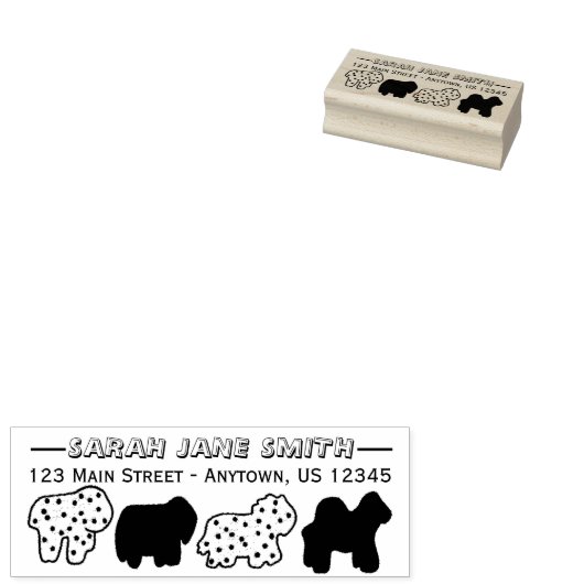 Bevriesde Circus Animal Crackers Cookies Adres Rubberstempel (Gestempeld)