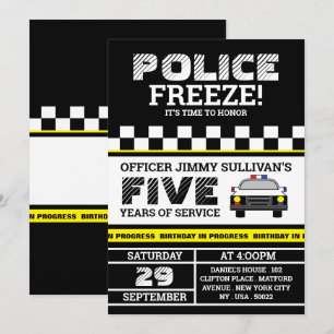 Bevriezen! Birthday-politiefunctionaris Kaart