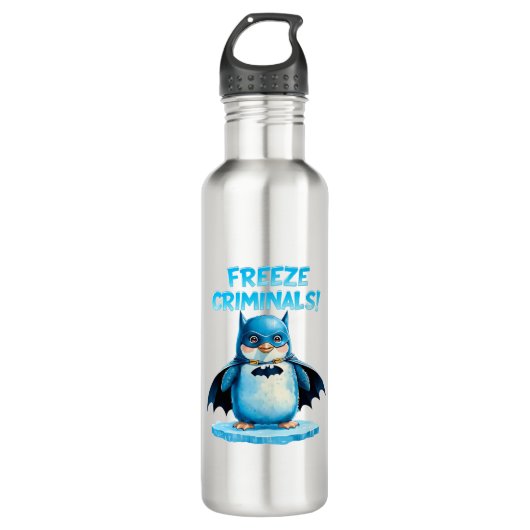 Bevriezen Criminelen - Dark Penguin Waterfles (Voorkant)