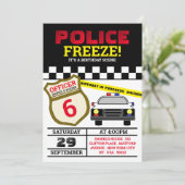 Bevriezen! Verjaardagsfeest van de politieagent Kaart (Staand voorkant)