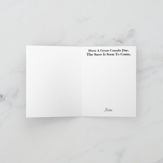 Bevriezing Canadese Funny Canada Day Kaart (Binnen)