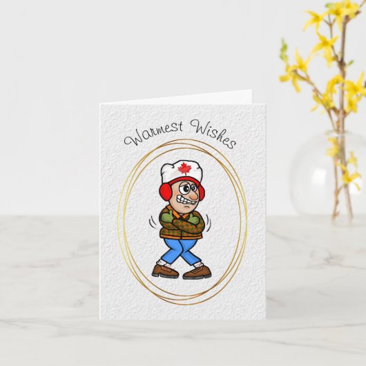 Bevriezing Canadese Funny Canada Day Kaart (Gele Bloem)