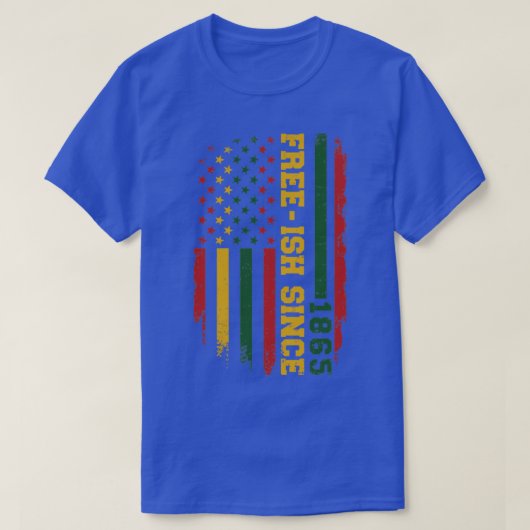 Bevriezing sinds 1865 met Amerikaanse vlag in afri T-shirt (Design voorkant)