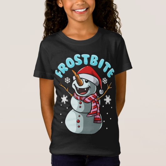 Bevriezing Sneeuwman Vampier Kerstmis Grappige Ker T-shirt (Voorkant)