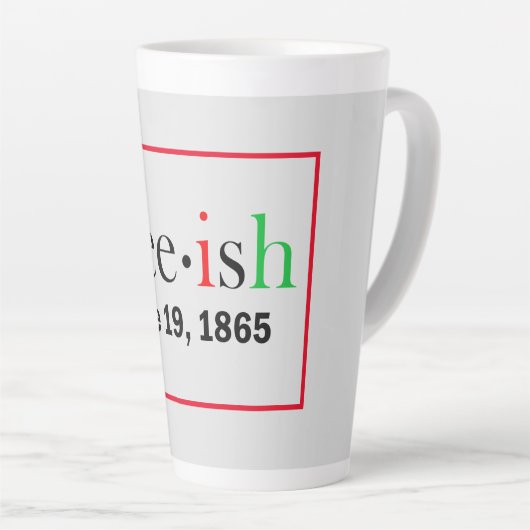 Bevriezing van de 10e herdenking latte mok (Rechterhoek)