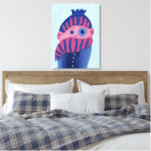 bevriezing van Kind met Pet en karf in de koude wi Canvas Afdruk (Insitu (Slaapkamer))