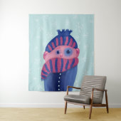 bevriezing van Kind met Pet en karf in de koude wi Wandkleed (In situ)