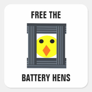 Bevrijd de batterijkippen Sticker