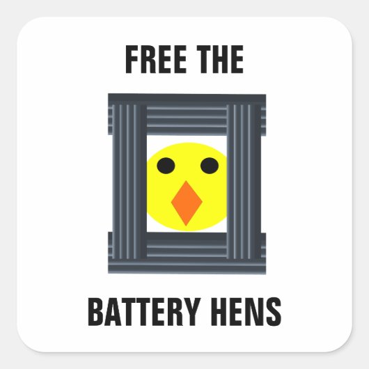 Bevrijd de batterijkippen Sticker (Voorkant)