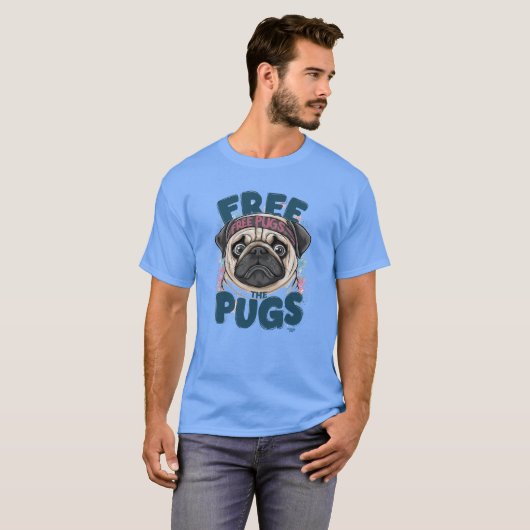 BEVRIJD de PUGS T-shirt (Voorkant volledig)