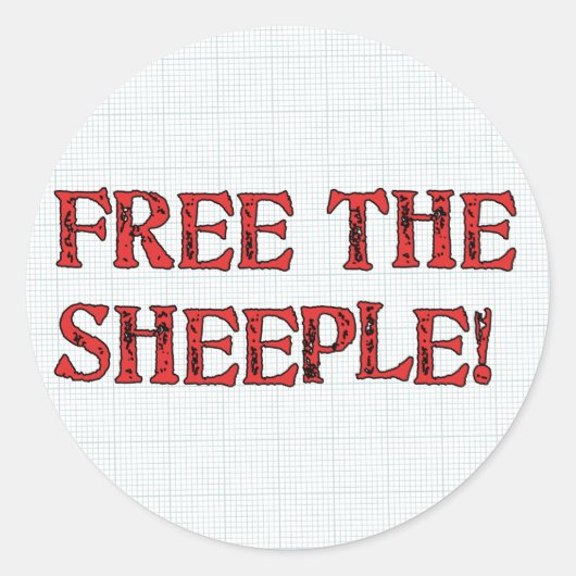 Bevrijd de schapen! ronde sticker (Voorkant)