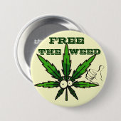 Bevrijd de wiet! ronde button 7,6 cm (Voorkant /achterkant)