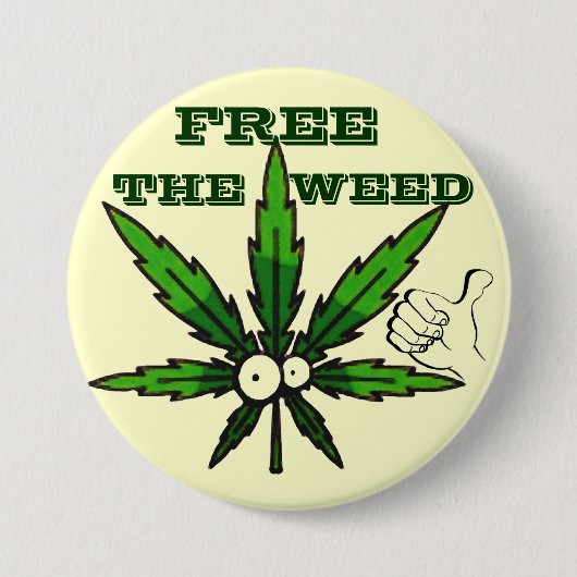 Bevrijd de wiet! ronde button 7,6 cm (Voorkant)