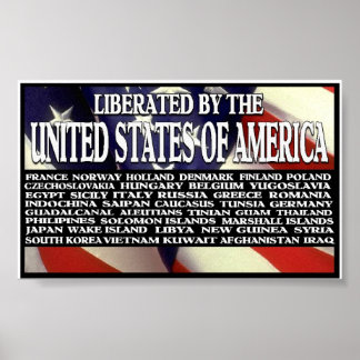 "Bevrijd door Amerika" Poster