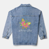 Bevrijd je Ziel Levendige Vlinder Denim Jas Jacket (Achterkant)