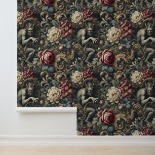 Bevrijd ons van decadentie - Gothic Floral Design Behang