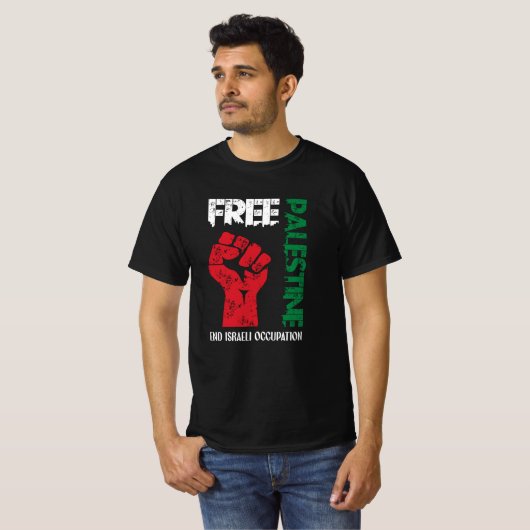 Bevrijd Palestina - Einde van de Israëlische bezet T-shirt (Voorkant volledig)