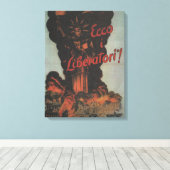 bevrijders Propaganda Poster Canvas Afdruk (Insitu (Houten vloer))