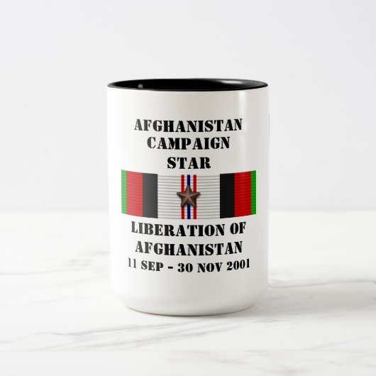 Bevrijding van Afghanistan / CAMPAIGN STAR Tweekleurige Koffiemok (Center)