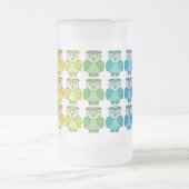 Bevrokken glas - Cute Rainbow Owl Pattern Matglas Bierpul (Center)