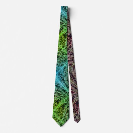 Bevrokken groen bruinbruinbladpatroon stropdas (Voorkant)