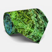Bevrokken groen bruinbruinbladpatroon stropdas (Opgerold)