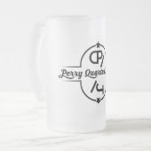 Bevrokken met zwarte logo matglas bierpul (Voorkant links)