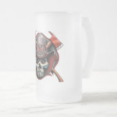 Bevroren 16oz Bevroren Beer Stein Skull Fire Rescu Matglas Bierpul (Voorkant rechts)