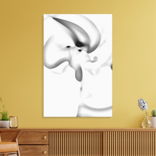 Bevroren: Abstract grijs, wit & zwart Canvas Afdruk (Insitu (Woonkamer))